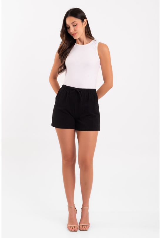 Short de Linho preto -2-